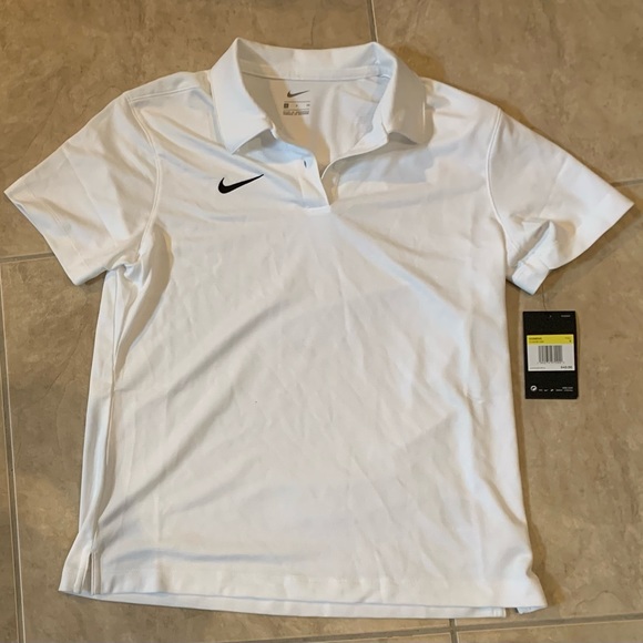 Nike Women’s White Short Sleeve Dri-Fit Golf Polo NEW w/ Tag & Factory Packaging - Picture 1 of 3